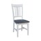 International Concepts 42 in. Solid Wood Round Dual Drop Leaf Dining Table with 4 Chairs in White/Heather Gray K05-42DL-C10-4 - alternate 4